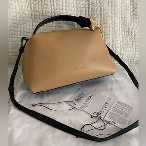 JW Anderson Corner Bag Color Block Black Champagne Crossbody Bag with Tags RARE